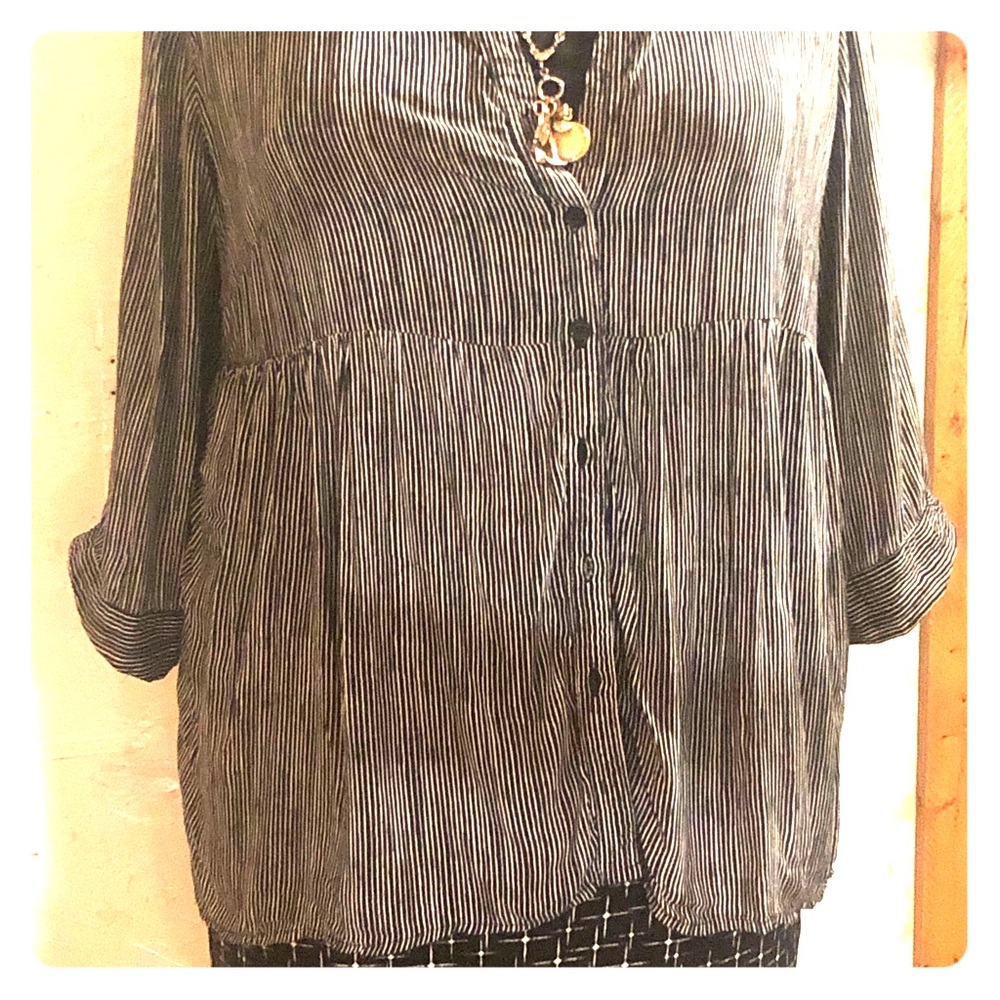 Jones ny rayon 3/4 sleeve blouse